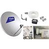 TELEVES KIT SAT SATELLITE PARABOLA 80 CM STAFFA SAT FINDER 20 MT CAVO LNB SCR