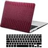 FFBOFFC Caso per MacBook Pro 13 Pollici 2012 2011 2010 2009 2008 Vecchia Versione Modello A1278 con CD-ROM, Pelle di Coccodrillo Duro Custodia & Copertura Tastiera, Alligatore rosso