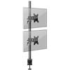 Duronic DM35V2X1 Braccio per 2 monitor per computer | Supporto verticale doppio schermo PC snodato ergonomico per desktop | VESA 75 100 | Altezza regolabile | Rotativo inclinabile Girevole |