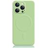 Mixroom - Custodia Cover per iPhone XS Max in TPU Silicone Morbido Compatibile con MagSafe Accessori con Cerchio Magnetico Integrato Verde Mela