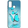 Mixroom - Cover Custodia Back case In TPU Silicone Morbida Per Oppo A53S Fantasia Farfalle Blu L157