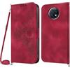 Netany Cover per Xiaomi Redmi Note 9T con Cordino, Flip Portafoglio Custodia in Pelle, [2 Porta Carte][Chiusura Magnetica],Custodia Libro Antiurto Cover con Laccio per Xiaomi Redmi Note 9T (Rosso)