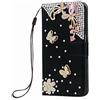 BLOTECH Cellulare in pelle per Motorola MOTO G34 5G Cover Bling Bling Glitter Brillantini Brillante Nero Wallet Case Libro Leather Magnetico Flip Protettiva Portafoglio ID Slot Cover,Strass