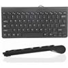 Sustvita Ultra sottile tastiera USB Mini tastiera cablata e set di mouse, mouse ottico leggero e design di dimensioni compatte per desktop (Nero)