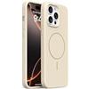 Mixroom - Custodia Cover Case per iPhone 13 PRO Max in Tpu silicone liquido morbido compatibile con MagSafe con cerchio magnetico integrato Beige C09