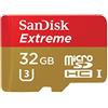 Sandisk Micro SD Extreme Action per Fotocamere da Azione, Scheda di Memoria 32 GB, con Adattatore SD, Classe UHS 1, C10, Rosso/Oro