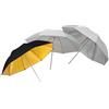 DynaSun UR02W, UR02S e UR02GB Set di 3 Ombrelli Professionali da Studio, 84 cm, Bianco/Argento/Oro/Nero