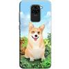 Mixroom - Cover Custodia Back case In TPU Silicone Morbido Per Xiaomi Redmi Note 9 Fantasia Corgi Occhiolino N980