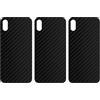 apgo BACK SKIN Film Pellicola protettiva Protezione Posteriore per Apple iPhone X, skin sticker film foil vinyl Carbon Nero