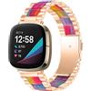 AISPORTS Compatibile con Fitbit Sense/Fitbit Versa 3 Cinturino Resina Acciaio Inossidabile,Cinturino Sportivo alla Moda Cinturino con Fibbia in Metallo Cinturino di Ricambio per Fitbit Versa 3/Sense