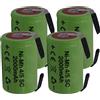 ANFEL 4 X Batteria ricaricabile NiMh 4/5 SC 1,2V 2000mAh 22x33mm subC a saldare linguette per pacchi batteria (4 PEZZI)