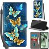 Haninsuze Cover per Samsung Galaxy S24 FE, farfalla dorata | Pelle PU Portafoglio, Porta Carte, Magnetica, Libro, Antiurto Custodia