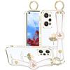 Yarxiawin Custodia per Realme GT Neo 3T, Sottile Morbido Accessori Case con Cordino & Anello Oro per Realme GT Neo 2 Cover Silicone Antiurto Elegante Estetica (Bianco)