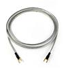 Selected Cable Conduttore di messa a terra 1 x 0,50 mm2 per giradischi Phonoger con attacco di massa con forcella, guaina placcata oro, cavo di massaggio trasparente argento schermatura intrecciata 2,25m silber
