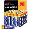 KODAK BLISTER PILAS KODAK ALCALINA MAX AAA LR3 BLISTER 20 PILAS