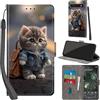 Haninsuze Cover per Google Pixel 6A Custodia Cover Pelle Libro Portafoglio con Porta Carte Magnetica Protezione Antiurto Cuoio Flip Case Custodia Cover per Google Pixel 6A, Gatto
