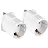 OcioDual 2x Adattatore UK Ita, Adattatore Presa UK, Spina Inglese, Regno Unito all'UE, Adattatori Prese Inglesi, Spina da Viaggio, Convertitore da 2-pin a 3-pin, Presa UK Italiana, Bianco