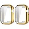 GMUJIAO [2 Pack Compatibile con Apple Watch Series 10 42mm per Cover,Custodia in Morbido Silicone di Gel AntiGraffio in TPU,Anti-Graffio Protettiva Case-d'oro