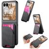 MUDASANQI Compatibile con Motorola Moto Razr 50, custodia a portafoglio magnetico staccabile con porta carte di credito, custodia protettiva antiurto in pelle compatibile con Motorola razr 2024 (nero)