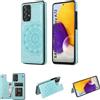 Konstreet Custodia a portafoglio per Samsung Galaxy A72 con chiusura magnetica, con 3 scomparti per carte di credito e funzione di supporto, motivo floreale, colore: verde
