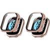 QINOUK Custodia Rigida per Honor Watch 4 con Vetro Temperato, [2-Pack] Custodia Protettiva Antigraffio Case Compatibile con Honor Watch 4-Rosa