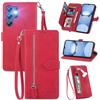 MOJIA Custodia Portafoglio per Oukitel C61 / C61 Pro / C61 GT, Pelle PU Flip Cover per Telefono con Guscio Interno in TPU, Multifunzione Porta Carte con Cinturino Polso. Rosso
