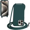 WenBaby Cover Compatible con iPhone 16 Pro Max,Cellulare Girocollo Custodia con Cordino TPU Corda Silicone Case Bumper per iPhone 16 Pro Max Custodia, Verde scuro