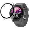 PHONILLICO Cover compatibile per Garmin Forerunner 255/255 Music - Protezione rigida Custodia trasparente Vetro temperato smartwatch