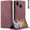 WenBaby CaseMe Cover per Samsung Galaxy A40, Magnetica Cover a Libro con Slot per Schede, Custodia in PU Pelle Portafoglio per Samsung Galaxy A40, Rosso