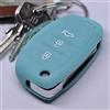 mt key Key Soft Case Cover protettiva Chiave per auto Hyundai i10 i40 ix35 Santa Fe Sonata Tucson Chiave pieghevole/Colore: blu fluorescente (si illumina al buio!)