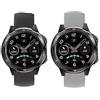 LvBu Cinturino Morbido Silicone Braccialetto Sportiva di Ricambio per UMIDIGI Uwatch GT/Uwatch 3 Smartwatch (2 Pack - Noir+Gris)
