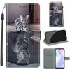 KENHONER Cover Compatibile con Xiaomi Redmi 9A, Premium Pelle PU Portafoglio Flip Libro Custodia per Redmi 9A [Protezione Completa] - gatto e tigre