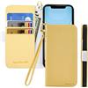 Butnyeoe Cover per iPhone 11 Pro Max Case,Custodia iPhone 11 Pro Max Libro,Trama Litchi PU Pelle Protettiva Portafoglio Flip/Folio Wallet Case Con Slot per Schede e Magnetica Supporto,Giallo
