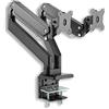 Xantron® PRO-GS100D Braccio monitor doppio 13-35 pollici/Supporto doppio monitor scrivania VESA 75x75 e 100x100 / Braccio 2 Monitor piatti e curvi - inclusa minuteria di montaggio