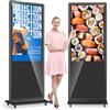 MWE 55 Pollici 4K Touchscreen Monitor Pubblicitario con 4 Ruote, LCD Interattive Digitale Display, Android System, Adatto per Negozio al Dettaglio, Ristorante, Centro Commerciale, Nero