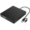 MAKA change your life quality MAKA Lettore Masterizzatore CD DVD Esterno USB 3.0 e Type-C, Drive Ottico Portatile Ultra Slim Plug & Play per PC e Notebook, Compatibile USB-A e USB-C, Nero (A)