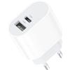MOELECTRONIX Adattatore 2 in 1 USB 3.1 tipo C per Huawei P60 Pro P50 P40 P30 Pro P30 Lite P30 P20 P20 Pro P9 P10 Psmart Z Honor 50 Pocket Mate 20 30 X | USB A & USB-C casa spina L97 bianco