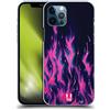 Head Case Designs Fiamma Porpora Fiamme Hot Rod Custodia Cover Dura per Parte Posteriore Compatibile con Apple iPhone 12 / iPhone 12 PRO