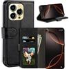 UOGNADGD Custodia flip in similpelle per Oukitel C3 2025 - Nero | 6.52 Custodia portafoglio folio con fessure per carte, chiusura magnetica, funzione stand e blocco RFID