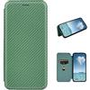 COQUE Custodia Motorola Moto G84 5G, Custodia a Portafoglio in Pelle Flip con Slot per schede, Custodia in TPU in Pelle Fibra di Carbonio per Motorola Moto G84 5G-Verde