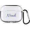 QIHENGPLUS Cover personalizzata con nome Compatibile con Apple AirPods Pro, copertina morbida personalizzata con stile di scrittura a mano (Chiaro)