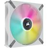 Corsair iCUE ML140 RGB ELITE, 140 mm Ventola PWM a RGB (Tecnologia CORSAIR AirGuide, Cuscinetto a Levitazione Magnetica, Velocità da 1.600 RPM, Bassa Rumorosità) Confezione Singola, Bianco
