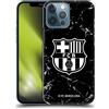 Head Case Designs Licenza Ufficiale FC Barcelona Marmoreo Nero Stemma Modelli Custodia Cover Dura per Parte Posteriore Compatibile con Apple iPhone 13 PRO Max