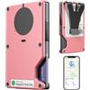HPSH Air Wallet, portafoglio minimalista con chip Airtag integrato, porta carte di credito con blocco RFID, portafoglio sottile da donna, compatibile solo con Apple Find My iOS, portafoglio tracciabile,