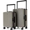 NPLE Set Valigie Trolley in 100% Policarbonato Rigido, Bagagli Ultraleggeri con Manico in Alluminio, 4 Ruote Doppie Silenziose 360°, Zip Professionale e Chiusura TSA