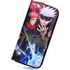 Roffatide Anime Portafogli Yuji Itadori Gojo Satoru Zipper Purse Faux Leather Borsa lunga per le donne Uomini