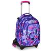 Seven Trolley Scuola Jack 3 Ruote Detach SHADY DYE GIRL, Viola, Zaino Con Carrello Sganciabile Da 37 Litri, Tasca Borraccia, Zainetto Staccabile, Multiuso e Spazioso, Per Elementari e Media, Bambina
