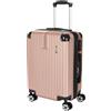 Brubaker Bagaglio a Mano London - Valigia con Serratura a Combinazione, 4 Ruote e Comode Maniglie - 37 x 56 x 22 cm Trolley in ABS - Valigia Rigida con Ruote (M - Oro Rosa)
