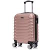 R.Leone Valigia EasyJet 45x36x20 cm Trolley Bagaglio a mano in ABS 4 ruote smontabili 2026 (Rose Gold, XS Bagaglio low cost)
