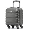 Flight Knight ABS Trolley Bagaglio A Mano 55x35x20cm Compatibile Con Alitalia, easyJet, RyanAir, KLM E Tanti Altri! Valigia Leggera Bagaglio A Mano 4 Rotelle.